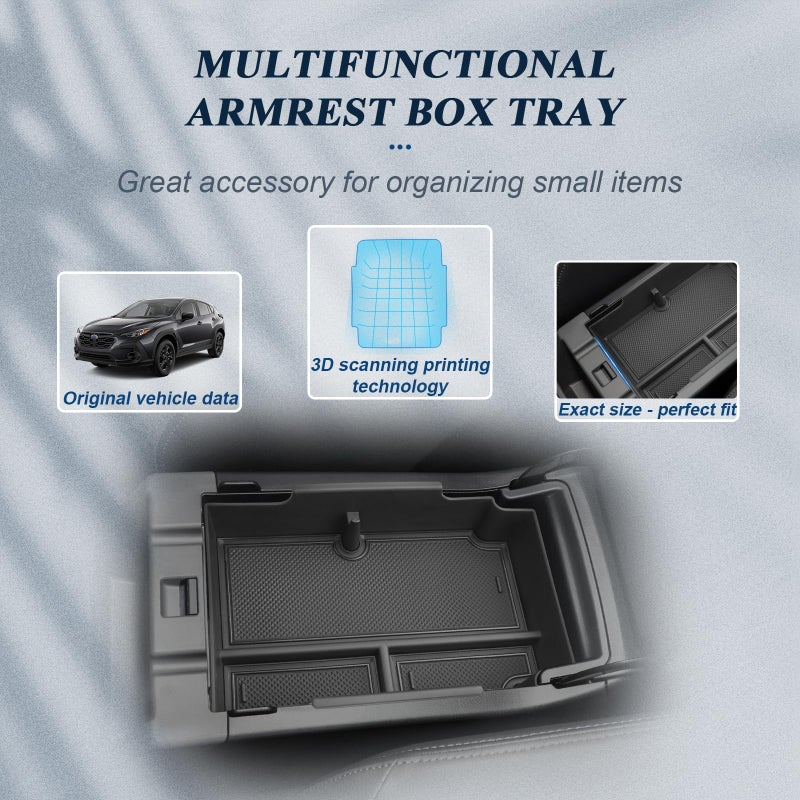 BIBIBO for 2024 Subaru Crosstrek Accessories Center Console Organizer 2023 2024+ Subaru Crosstrek&2024 Subaru Impreza Console Tray 2023 Crosstrek Insert Glove Pallet Organizer 2024 Crosstrek - Image 2